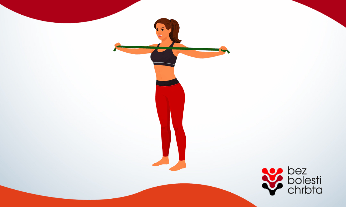 grafické zobrazenie cviku rozpažovanie v stoji