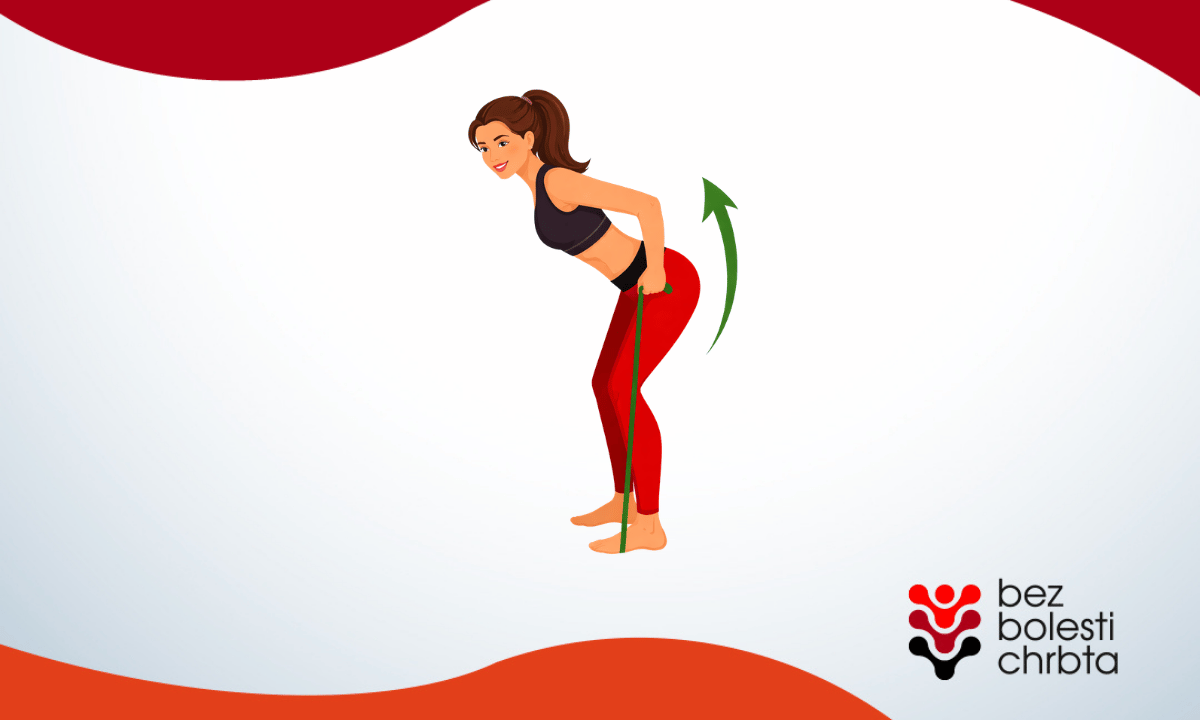 grafické zobrazenie cviku príťahy s gumou